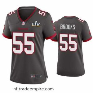 Stunning Derrick Brooks Buccaneers Pewter Super Bowl Lv Game Jersey