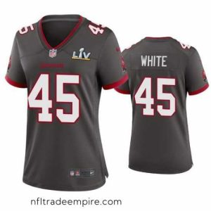 Exquisite Devin White Buccaneers Pewter Super Bowl Lv Game Jersey