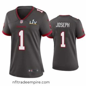 Stunning Greg Joseph Buccaneers Pewter Super Bowl Lv Game Jersey