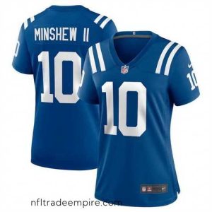 Delightful Indianapolis Colts 10 Gardner Minshew Blue 2023 Draft Stitched Game Jersey 28Run Small 29