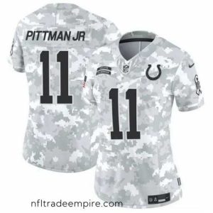 Enchanting Indianapolis Colts 11 Michael Pittman Jr  2024 F.U.S.E Arctic Camo Salute To Service Limited Stitched Jersey