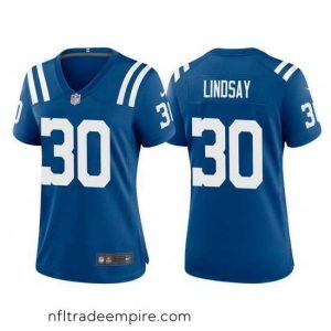 Delightful Indianapolis Colts 30 Phillip Lindsay Blue Stitched Jersey 28Run Small 2