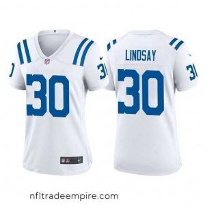 Charming Indianapolis Colts 30 Phillip Lindsay White Stitched Jersey 28Run Small 2