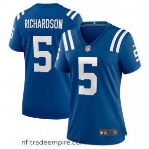 Stunning Indianapolis Colts 5 Anthony Richardson Blue 2023 Draft Stitched Game Jersey