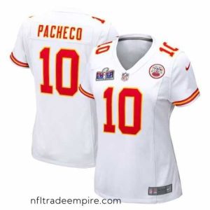 Stunning Kansas City Chiefs 10 Isiah Pacheco White 2023 F.U.S.E  Vapor Untouchable Limited Stitched 2024 Super Bowl LVIII Jersey