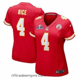 Delightful Kansas City Chiefs 4 Rashee Rice Red 2023 F.U.S.E  Vapor Untouchable Limited Stitched 2024 Super Bowl LVIII Jersey