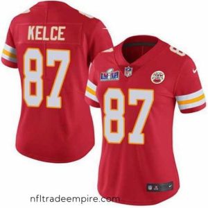 Stunning Kansas City Chiefs 87 Travis Kelce Red Vapor Untouchable Limited Stitched Football 2024 Super Bowl LVIII Jersey