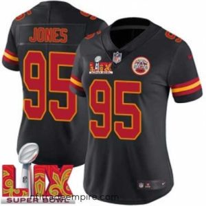 Irresistible Kansas City Chiefs Chris Jones #95 Black 2024 2025 Super Bowl LIX F.U.S.E Stitched Jersey