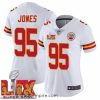Enchanting Kansas City Chiefs Chris Jones #95 White 2024 2025 Super Bowl LIX F.U.S.E Stitched Jersey