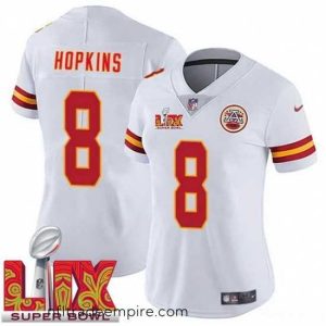 Stunning Kansas City Chiefs DeAndre Hopkins #8 White 2024 2025 Super Bowl LIX F.U.S.E Stitched Jersey