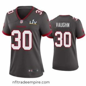 Gorgeous Ke'Shawn Vaughn Buccaneers Pewter Super Bowl Lv Game Jersey