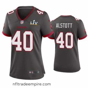 Charming Mike Alstott Buccaneers Pewter Super Bowl Lv Game Jersey