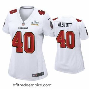 Alluring Mike Alstott Buccaneers White Super Bowl Lv Game Fashion Jersey