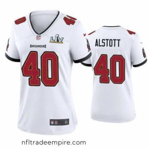 Exquisite Mike Alstott Buccaneers White Super Bowl Lv Game Jersey