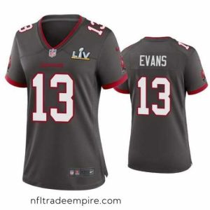 Exquisite Mike Evans Buccaneers Pewter Super Bowl Lv Game Jersey