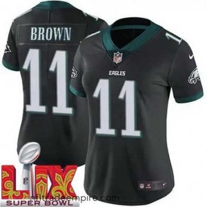 Stunning Philadelphia Eagles A.J. Brown #11 Black 2024 2025 Super Bowl LIX F.U.S.E Stitched NFL Jersey