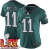 Alluring Philadelphia Eagles A.J. Brown #11 Green 2024 2025 Super Bowl LIX F.U.S.E Stitched NFL Jersey