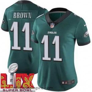 Alluring Philadelphia Eagles A.J. Brown #11 Green 2024 2025 Super Bowl LIX F.U.S.E Stitched NFL Jersey