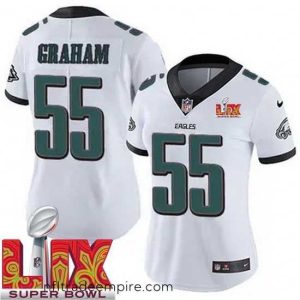 Charming Philadelphia Eagles Brandon Graham #55 White 2024 2025 Super Bowl LIX F.U.S.E Stitched NFL Jersey