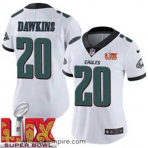 Superb Philadelphia Eagles Brian Dawkins #20 White 2024 2025 Super Bowl LIX F.U.S.E Stitched NFL Jersey