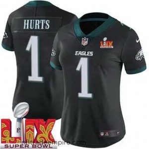 Enchanting Philadelphia Eagles Jalen Hurts #1 Black 2024 2025 Super Bowl LIX F.U.S.E Stitched NFL Jersey