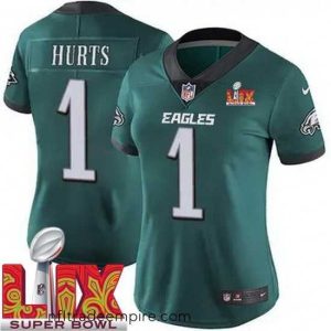 Exquisite Philadelphia Eagles Jalen Hurts #1 Green 2024 2025 Super Bowl LIX F.U.S.E Stitched NFL Jersey