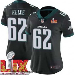 Superb Philadelphia Eagles Jason Kelce #62 Black 2024 2025 Super Bowl LIX F.U.S.E Stitched NFL Jersey