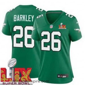 Gorgeous Philadelphia Eagles Saquon Barkley #26 Kelly Green 2024 2025 Super Bowl LIX F.U.S.E Stitched NFL Jersey