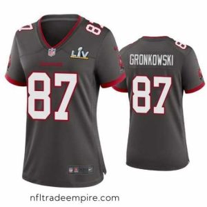 Alluring Rob Gronkowski Buccaneers Pewter Super Bowl Lv Game Jersey