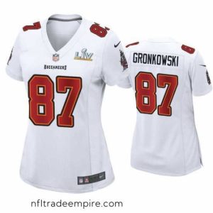 Stunning Rob Gronkowski Buccaneers White Super Bowl Lv Game Fashion Jersey
