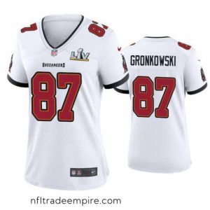 Superb Rob Gronkowski Buccaneers White Super Bowl Lv Game Jersey