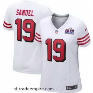 Alluring San Francisco 49ers 19 Deebo Samuel White Throwback 2023 F.U.S.E   Vapor Untouchable Limited Stitched Football 2024 Super Bowl LVIII Jersey