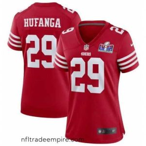 Delightful San Francisco 49ers 29 Talanoa Hufanga Red 2023 F.U.S.E  With John Madden Patch Vapor Limited Stitched Football 2024 Super Bowl LVIII Jersey