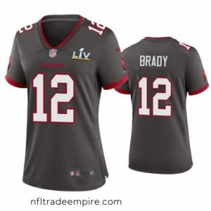 Charming Tom Brady Buccaneers Pewter Super Bowl Lv Game Jersey