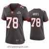 Superb Tristan Wirfs Buccaneers Pewter Super Bowl Lv Game Jersey