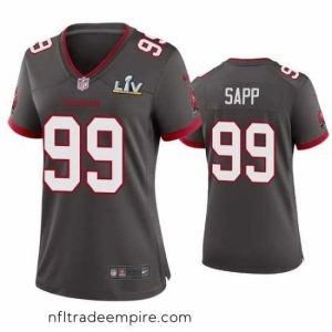 Exquisite Warren Sapp Buccaneers Pewter Super Bowl Lv Game Jersey