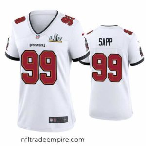 Alluring Warren Sapp Buccaneers White Super Bowl Lv Game Jersey