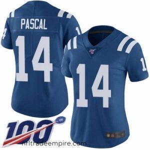 Irresistible Zach Pascal Limited Home Jersey 14 Football Indianapolis Colts Royal Blue 100TH Season Patch