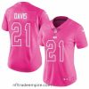 Superb Womens Nike Colts #21 Vontae Davis Pink  Stitched NFL Limited Rush Fashion Jersey