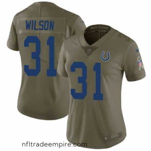 Charming Womens Nike Colts #31 Quincy Wilson Olive  Stitched NFL Limited 2017 Salute to Service Jersey