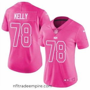 Delightful Womens Nike Colts #78 Ryan Kelly Pink  Stitched NFL Limited Rush Fashion Jersey
