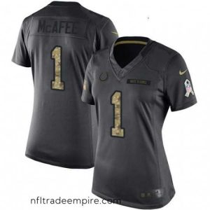Charming Womens Nike Indianapolis Colts 1 Pat McAfee Limited Black 2016 Salute to Service NFL Jersey