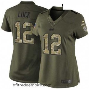 Enchanting Womens Nike Indianapolis Colts 12 Andrew Luck Elite Green Salute to Service NFL Jersey