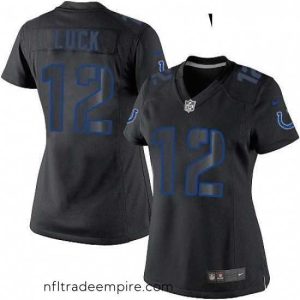 Irresistible Womens Nike Indianapolis Colts 12 Andrew Luck Limited Black Impact NFL Jersey
