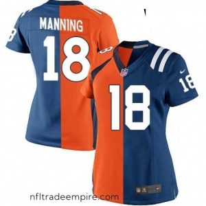 Charming Womens Nike Indianapolis Colts 18 Peyton Manning Elite Royal BlueOrange Split Fashion NFL Jersey