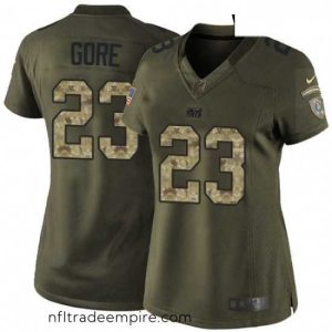 Stunning Womens Nike Indianapolis Colts 23 Frank Gore Elite Green Salute to Service NFL Jersey