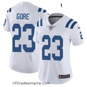 Charming Womens Nike Indianapolis Colts 23 Frank Gore White Vapor Untouchable Limited Player NFL Jersey