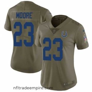 Superb Women's Nike Indianapolis Colts #23 Kenny Moore Limited Olive 2017 Salute to Service NFL Jersey