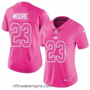 Superb Women's Nike Indianapolis Colts #23 Kenny Moore Limited Pink Rush Fashion NFL Jersey