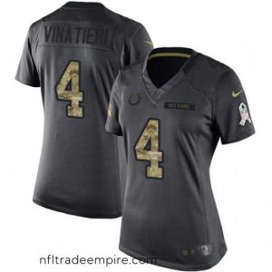 Delightful Womens Nike Indianapolis Colts 4 Adam Vinatieri Limited Black 2016 Salute to Service NFL Jersey